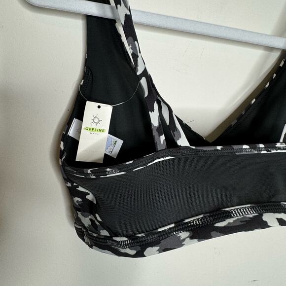 OFFLINE by Aerie Goals Plunge Sports Bra - Gray NWT Size Medium - Picture 6 of 8